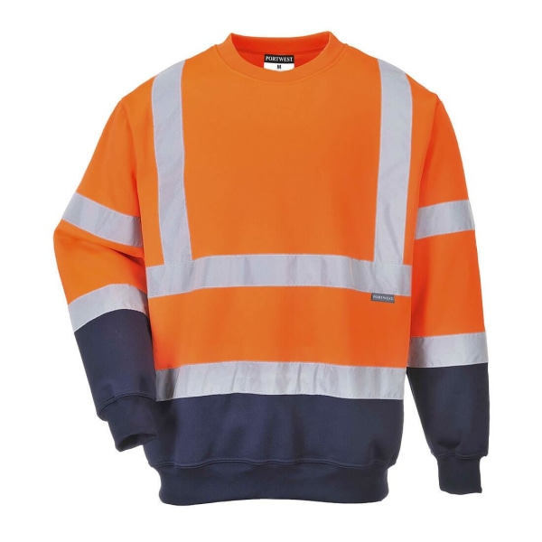 Portwest Mens Contrast Hi-Vis Safety Sweatshirt 3XL Orange/Navy Orange/Navy 3XL