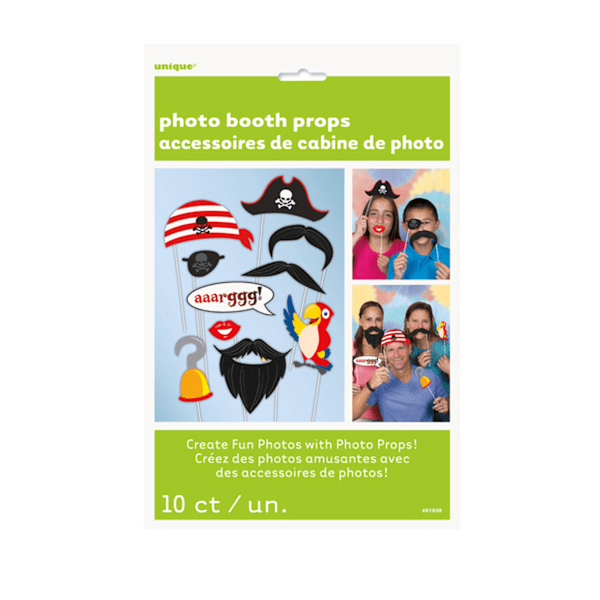 Unika pirat rekvisita för fotobås (10-pack) En storlek Flerfärgad Multicoloured One Size