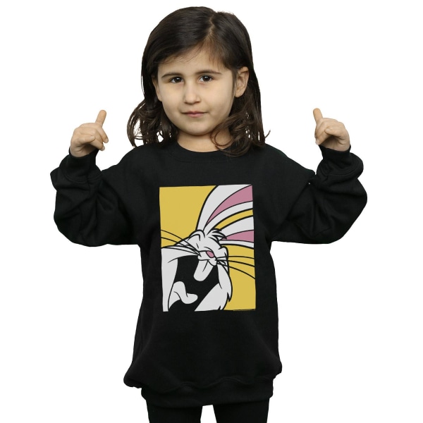 Looney Tunes Girls Bugs Bunny Laughing Sweatshirt 5-6 år Bla Black 5-6 Years