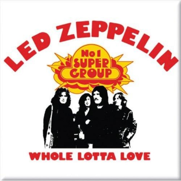 Led Zeppelin Whole Lotta Love Kylskåpsmagnet En Storlek Vit/Röd White/Red One Size