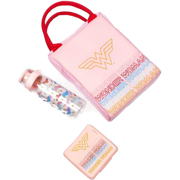 Wonder Woman Rektangulär Lunch Bag Set (3-pack) One Size Pin Pink One Size
