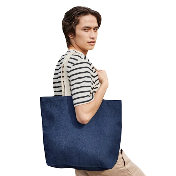 Westford Mill Oläminerad Jute Tote Storlek One Navy/Natur Navy/Natural One Size