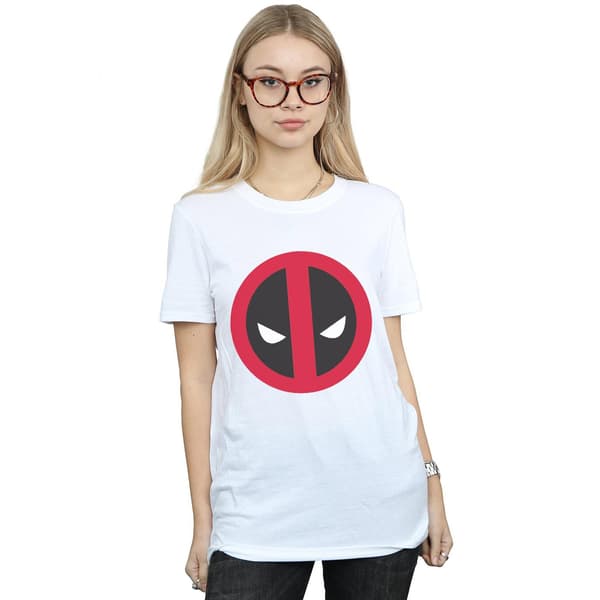 Marvel Dam/Dam Deadpool Stor Ren Logotyp Bomull Boyfriend White S