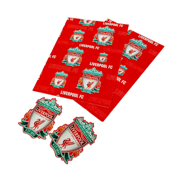 Liverpool FC Text Presentpapper (2-pack) 70cm x 50cm Röd Red 70cm x 50cm
