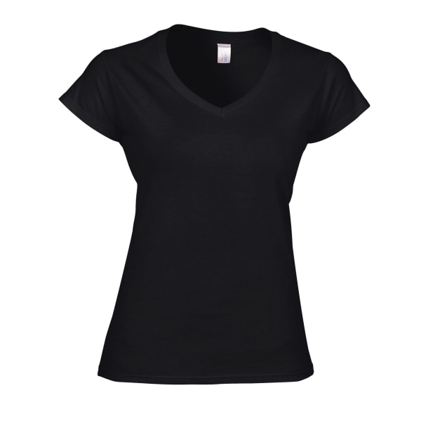 Gildan Dam/Dam Soft Touch V-ringad T-shirt 16 UK Svart Black 16 UK