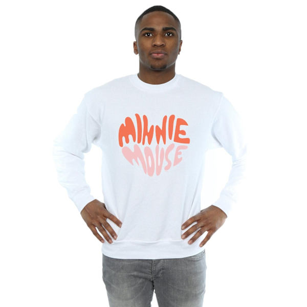 Disney Herr Minnie Mouse Hjärtformad Sweatshirt 4XL Vit White 4XL
