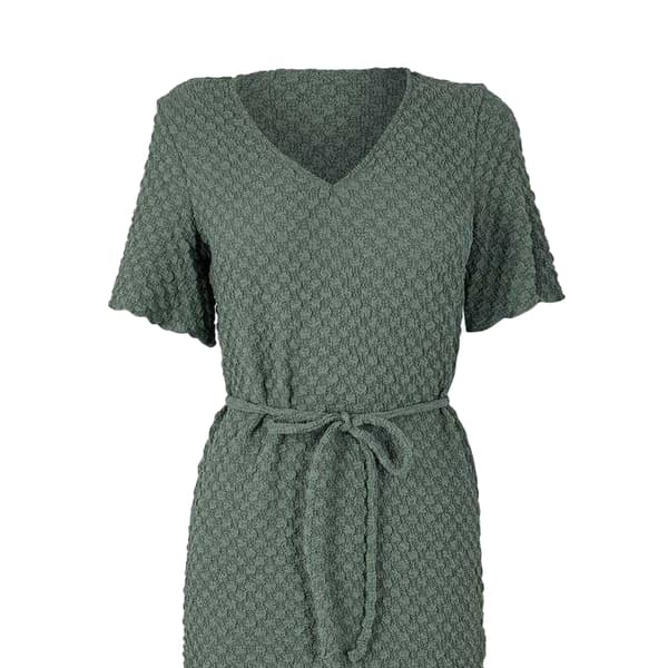 Vero Moda Dam Bubble V-ringad Midiklänning 8 UK Balsam Grön Balsam Green 8 UK