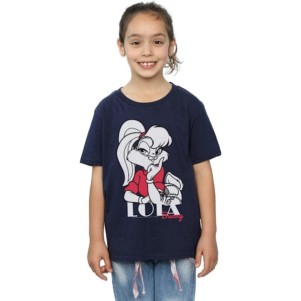 Looney Tunes Girls Lola Bunny Bomull T-shirt 7-8 år Marinblå Navy Blue 7-8 Years