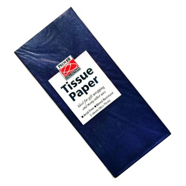 Premier enfärgat silkespapper (5-pack) One Size Mörkblå Dark Blue One Size