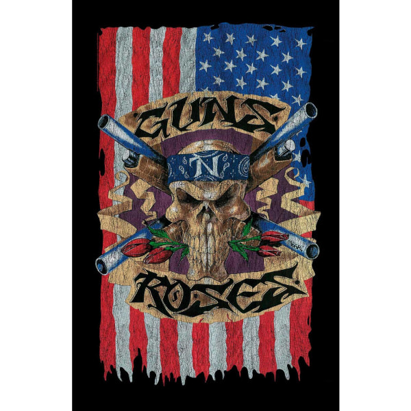 Guns N Roses Flagga Textilaffisch 106cm x 70cm Svart/Röd/Blå Black/Red/Blue 106cm x 70cm