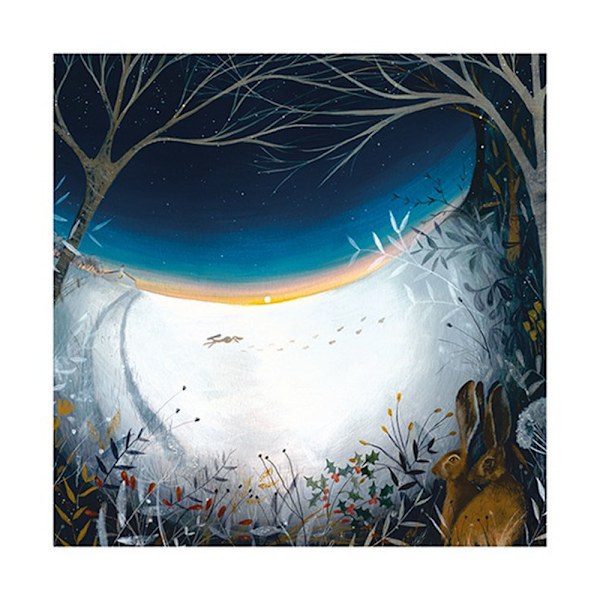Julia Crossland Vinterharar Tryck 60cm x 60cm Vit/Blå/Brun White/Blue/Brown 60cm x 60cm