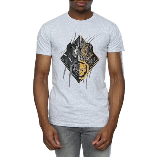 Marvel Herr Svart Panter Vs Killmonger T-Shirt L Sports Grå Sports Grey L