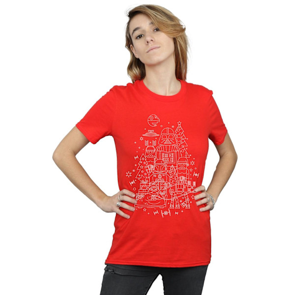 Star Wars Dam/Damer Empire Jul Bomull Boyfriend T-shirt Red 3XL