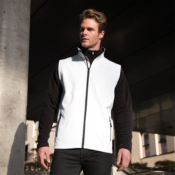 Result Core Printable Softshell Bodywarmer för män 4XL Vit / Svart White / Black 4XL
