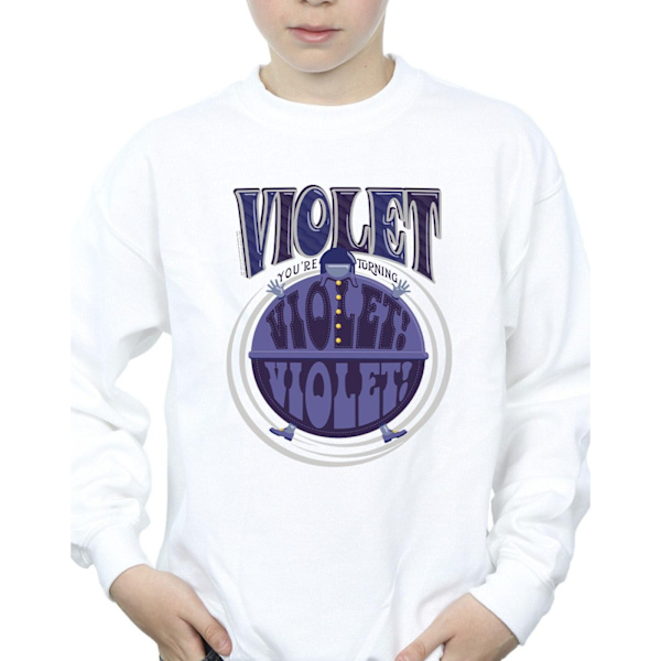 Willy Wonka Boys Violet Turning Violet Sweatshirt 3-4 år Vit White 3-4 Years