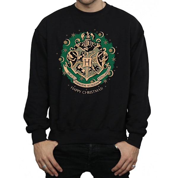 Harry Potter Julkrans Sweatshirt för Herr S Svart Black S