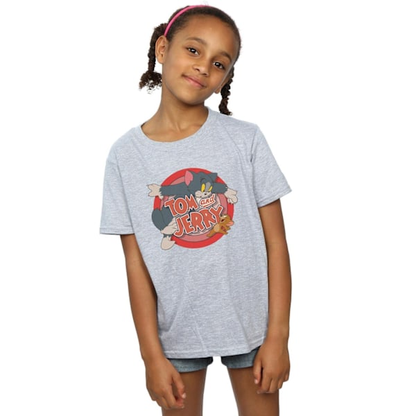 Tom och Jerry Girls Catch Bomull T-shirt 7-8 år Sports Grey Sports Grey 7-8 Years