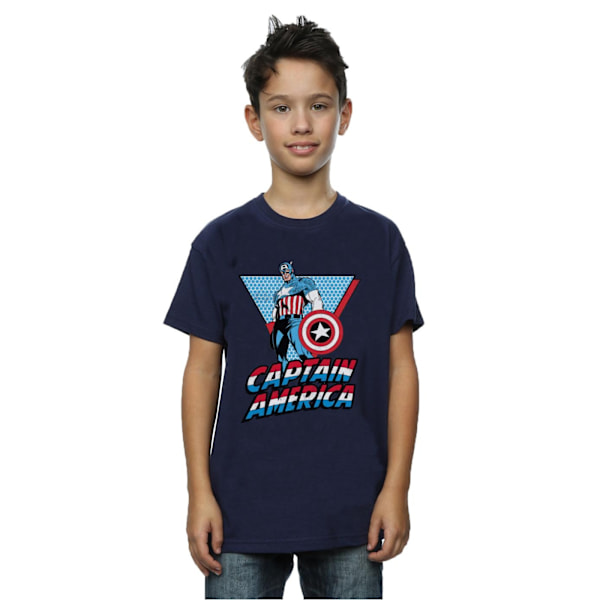 Marvel Boys Captain America Triangle T-Shirt 9-11 år Deep Na Deep Navy 9-11 Years