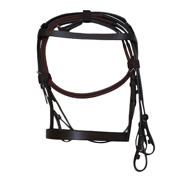 Collegiate Hunt Cavesson Lädergrimma IV Cob Brun Brown Cob