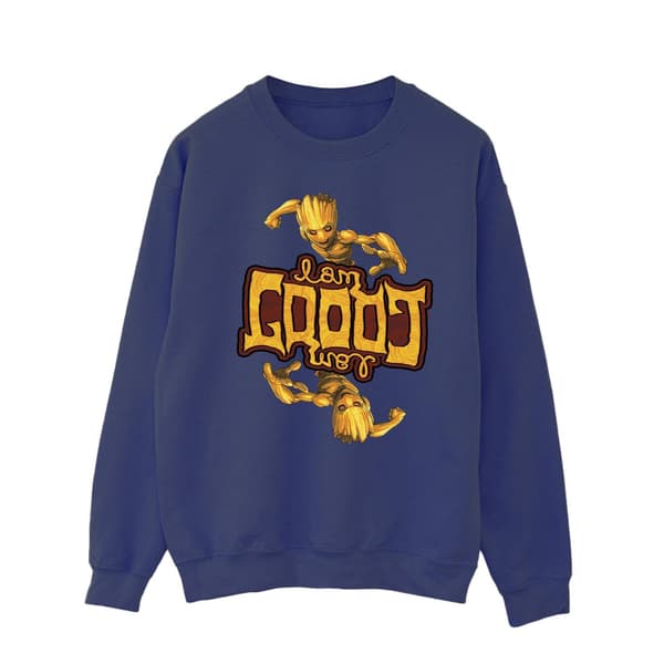 Marvel Herr Guardians Of The Galaxy Groot Inverted Grain Sweatshirt Navy Blue L