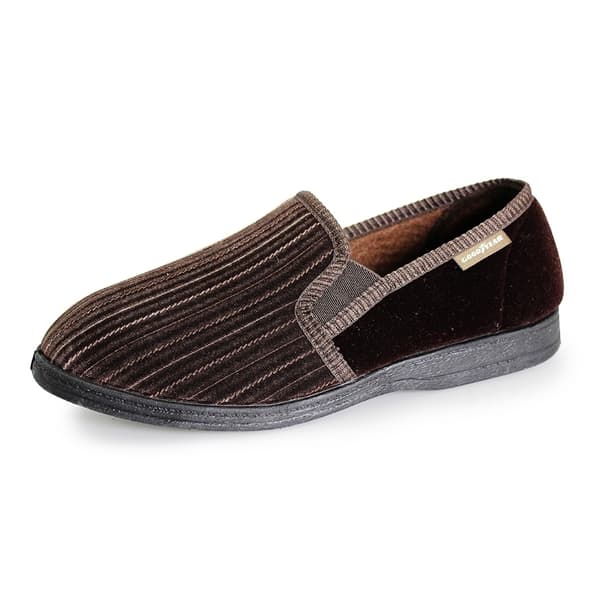 Goodyear herr Calder Pinstripe tofflor 8 UK brun Brown 8 UK