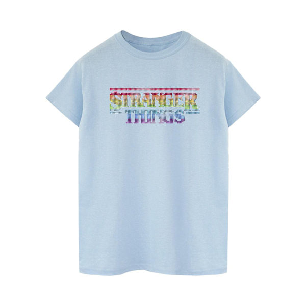 Netflix Dam/Kvinnor Stranger Things Rainbow Dot Logo Bomull B Baby Blue S