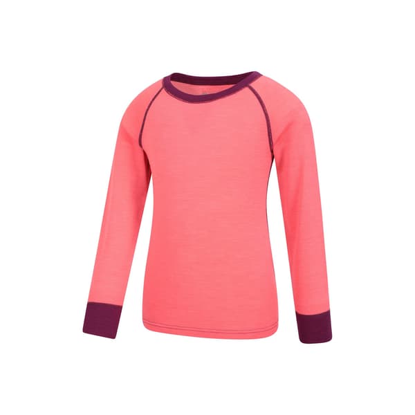Mountain Warehouse Barn/Barn Merino II Rundhalsad Underställströja Bright Pink 7-8 Years