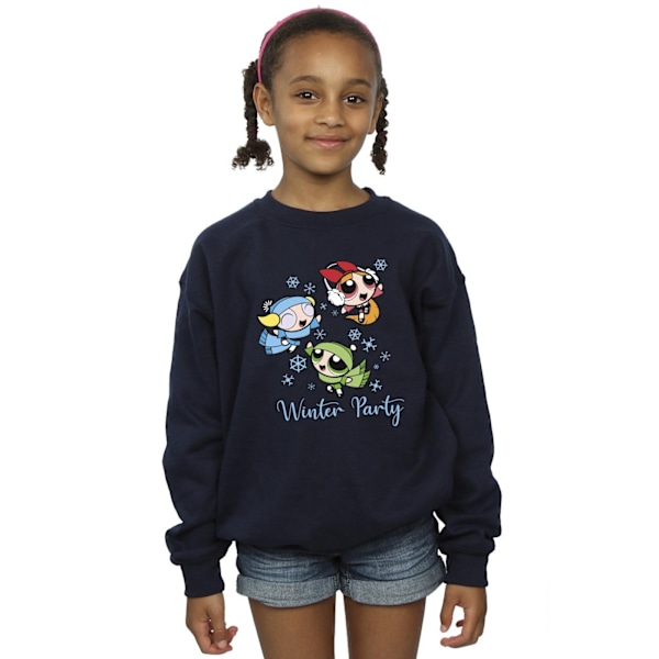 Powerpuff Girls Girls Girls Vinterfest Sweatshirt 3-4 år Navy Blue 3-4 Years