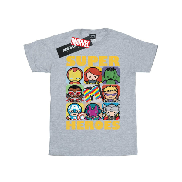 Marvel Womens/Ladies Kawaii Super Heroes Bomull Boyfriend T-Shi Sports Grey S