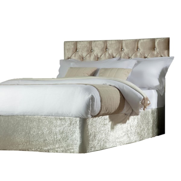 Belledorm Divan Crushed Velvet Base Wrap Dubbel Champagne Champagne Double