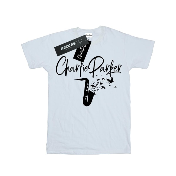 Charlie Parker Dam/Kvinnor Fågel Ljud Bomull Pojkvän T-shirt White 3XL