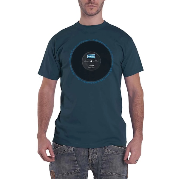 Oasis Unisex Adult Live Forever Single T-Shirt XXL Denim Blue Denim Blue XXL