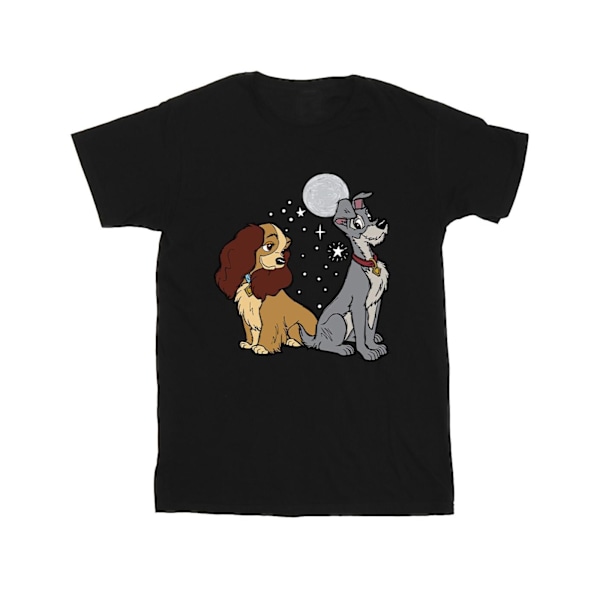 Disney Girls Lady And The Tramp Moon Bomull T-shirt 3-4 År B Black 3-4 Years