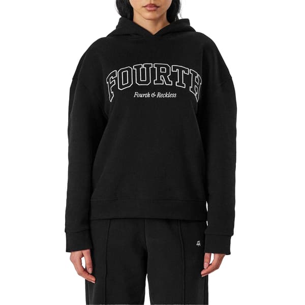 4th & Reckless Dam/Dam Cara Bokstäver Avslappnad Passform Hoodie Black 8 UK
