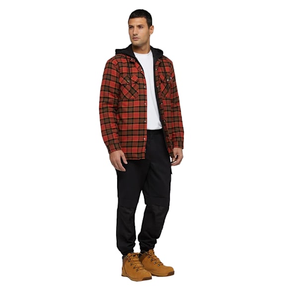 Dickies Flanellskjorta med huva för män L Red Ochre Red Ochre L