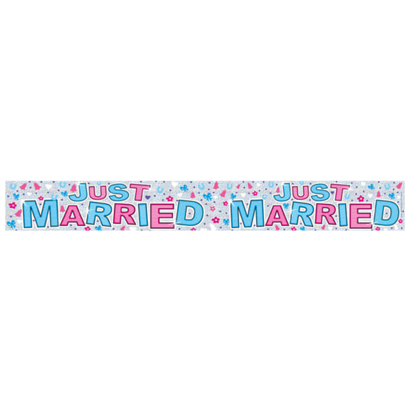 Expression Factory Just Married Holografisk Folie Banner One Siz Multicoloured One Size