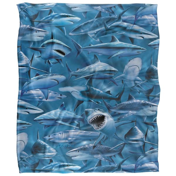 Royce McClure Attack Silky Great White Shark Supersoft Filt Blue/Grey 152cm x 127cm