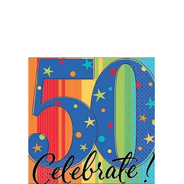 Amscan A Year To Celebrate 50-årsdagsservetter (förpackning om 16) Multicoloured One Size