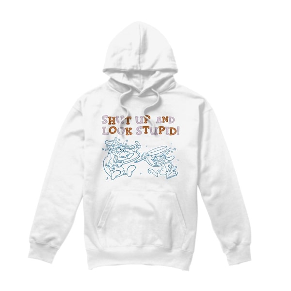 Ren & Stimpy Herr Shut Up And Look Stupid! Hoodie XL Vit White XL