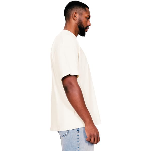 Casual Classics Herr Ringspun Bomull T-shirt med förlängd halsringning Ecru XXL
