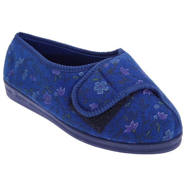 Comfylux Dam/Dam Davina Floral Superwide Tofflor 8 UK Na Navy Blue 8 UK