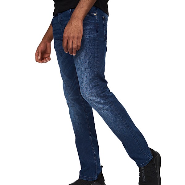 Crosshatch herr Svelte Stretch Jeans 40R mörk tvätt Dark Wash 40R