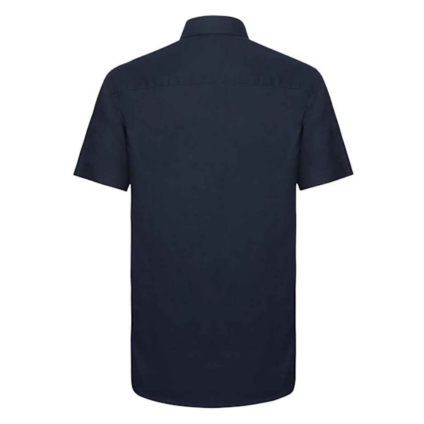 Russell Collection Herr Oxford Skräddarsydd Kortärmad Skjorta 16i Bright Navy 16in
