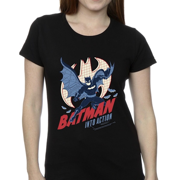 DC Comics Dam/Kvinnor Batman Into Action Bomull T-shirt L Svart Black L