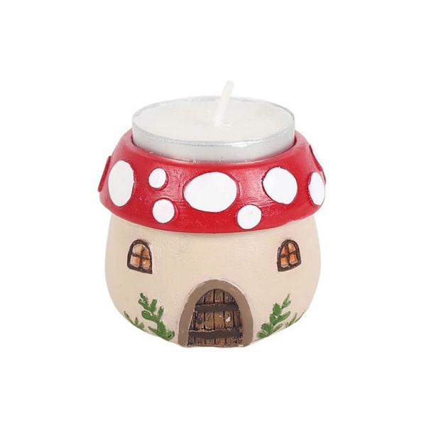 Something Different Resin Svamphus Tealight-hållare En Storlek Red/White/Beige One Size