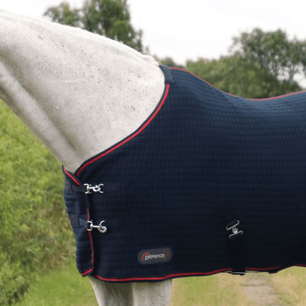 Hy DefenceX Horse Cooler Rug 5´ Marinblå/Röd Navy/Red 5´