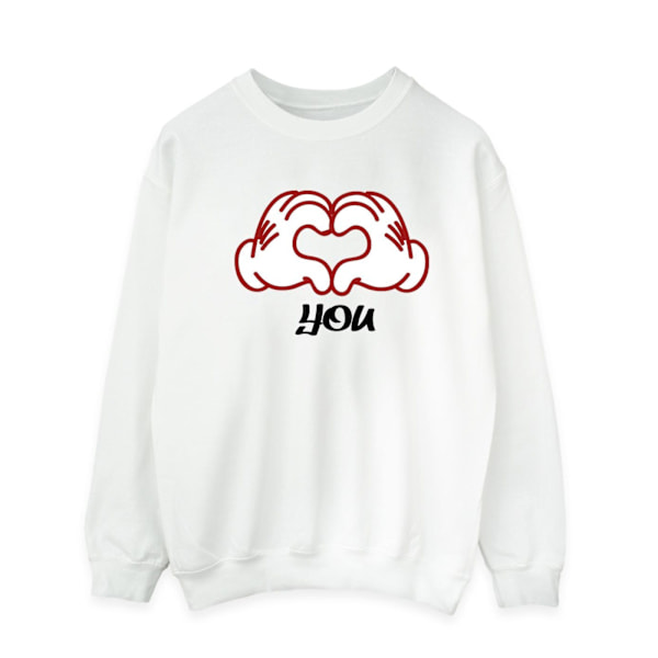 Disney Herr Mickey Mouse Love You Hands Sweatshirt XXL Vit White XXL