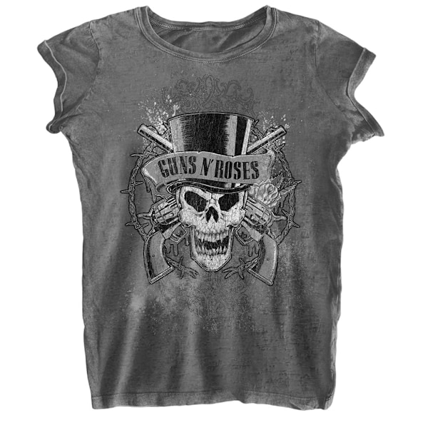 Guns N Roses Dam/Kvinnor Blekt Dödskalle Burnout T-shirt M Charco Charcoal Grey M