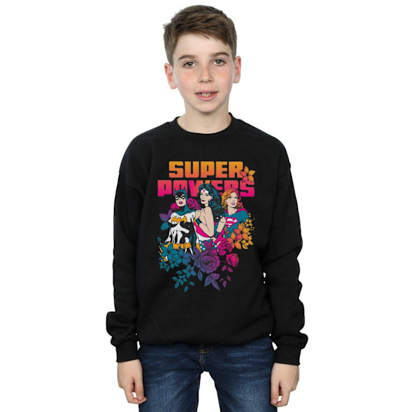 DC Comics Boys Super Powers Neon Floral Sweatshirt 12-13 år Black 12-13 Years