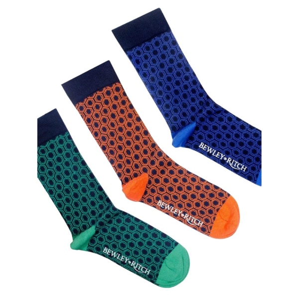 Bewley & Ritch herrstrumpor Hinlop Geometric (3-pack) 6 Green/Orange/Blue 6 UK-11 UK